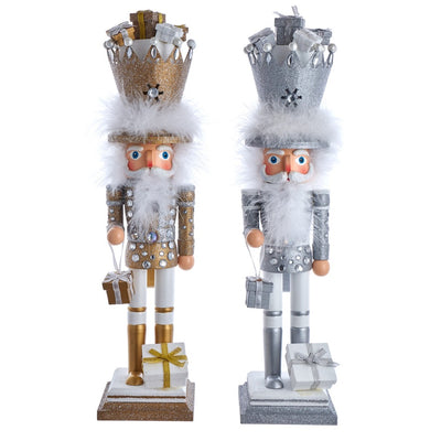 Nutcracker King With Presents Silver