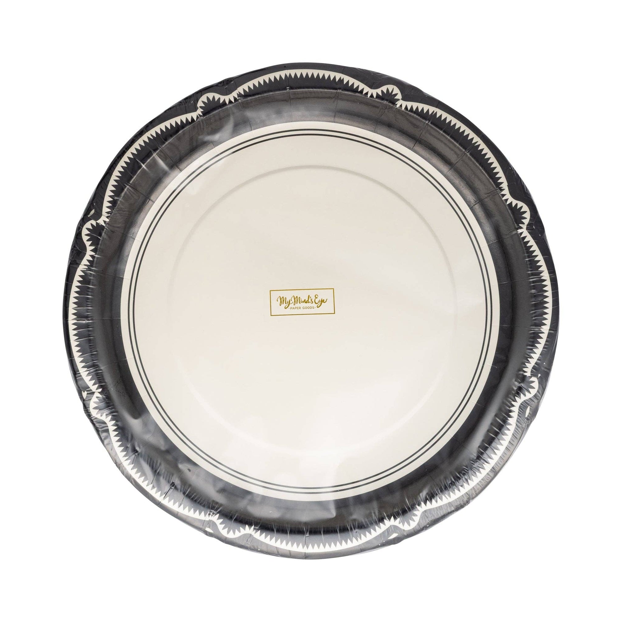 Black Bracket Edge Paper Plate