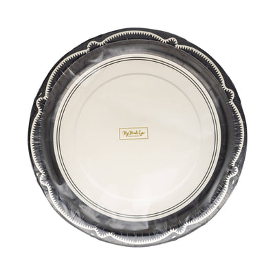 Black Bracket Edge Paper Plate