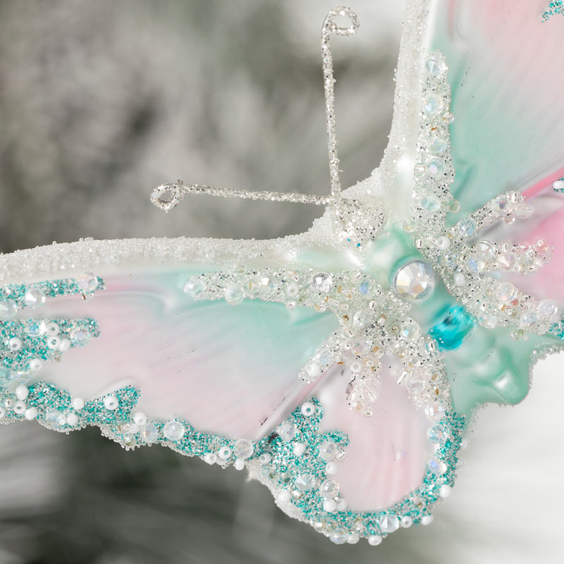 Vintage Charm Butterfly Glass Ornament  | Putti Christmas Decorations
