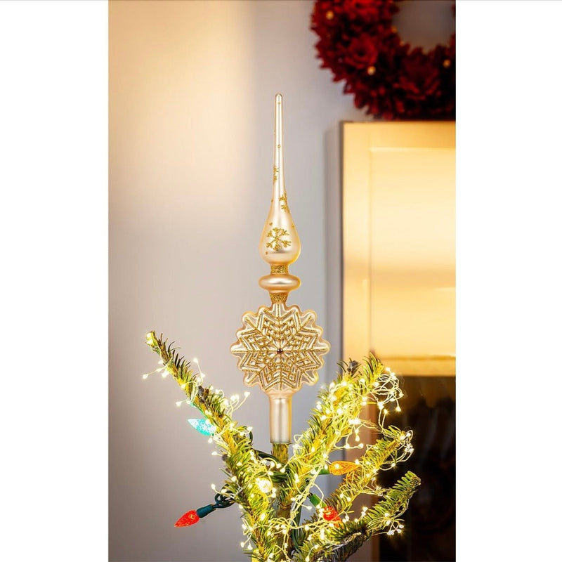Gold Snowflake Tree Topper | Putti Christmas Celebrations