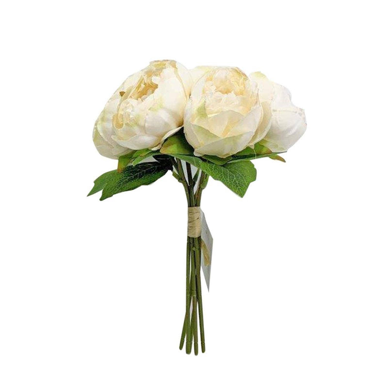 Artificial Peony Floral Bouquet - Off White