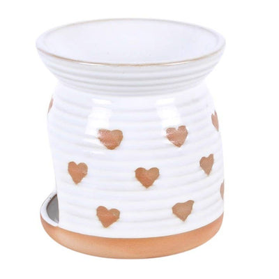 Beige Heart Print Oil Burner
