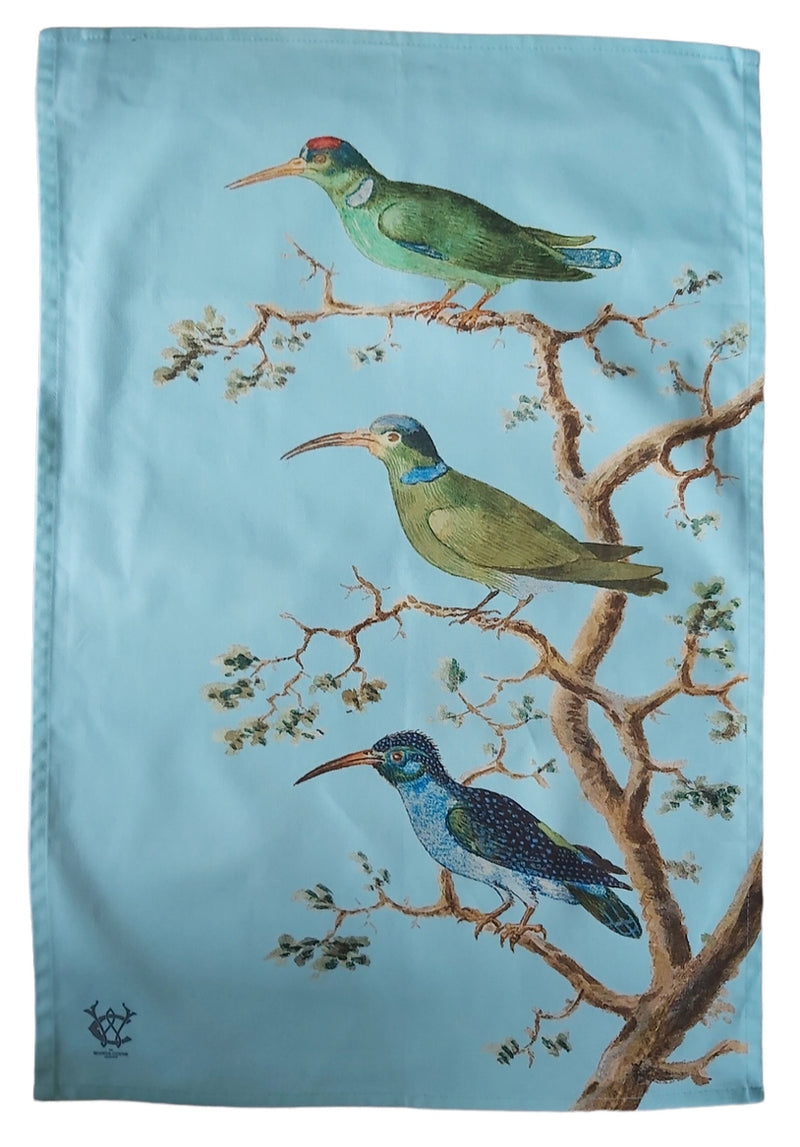 Hummingbirds 16thC Design Anselmus De Boodt Tea Towel | Putti Fine Furnishings