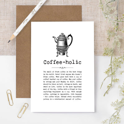 Coffee-holic Card For Coffee Drinkers