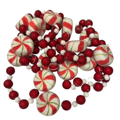 Glittered Peppermint Candy Garland