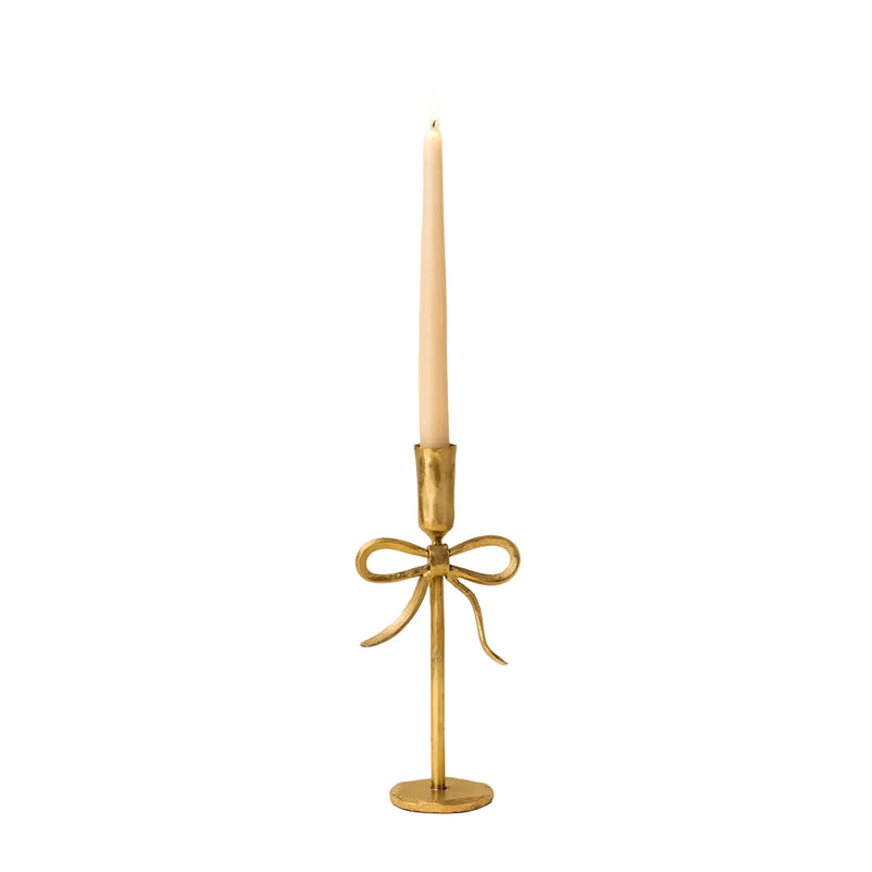 Bow Forged Medium Candlestick, Gold