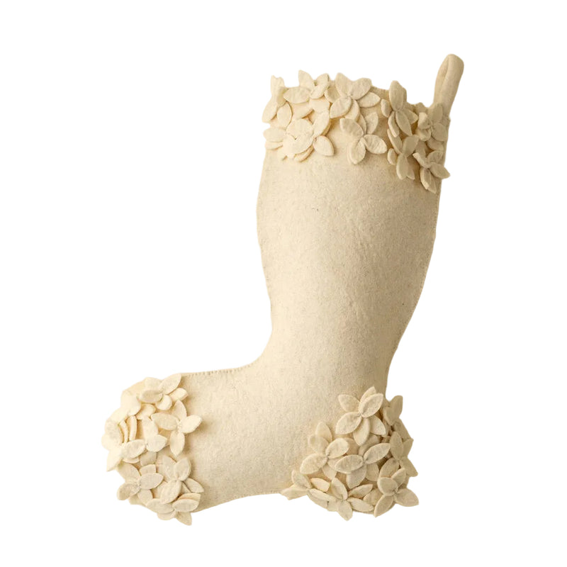 Winter Bloom Felt Stocking