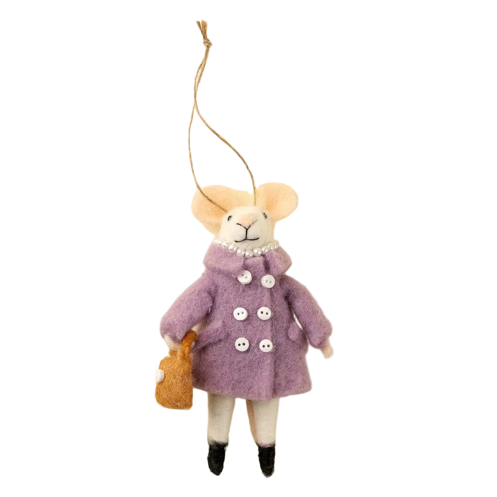 “Glamorous Gloria” Felt Mouse Ornament