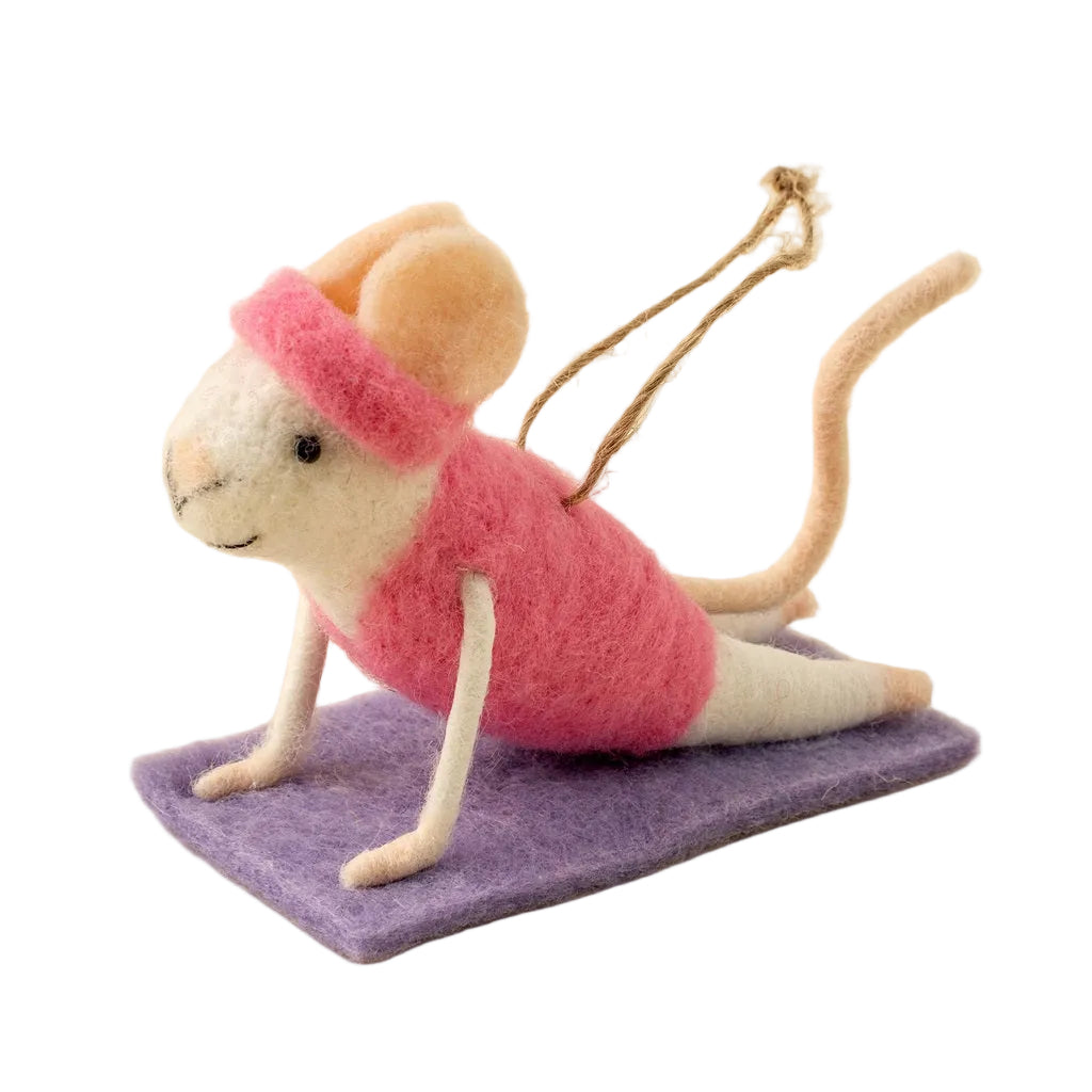 “Yoga Yolanda” Felt Mouse Ornament