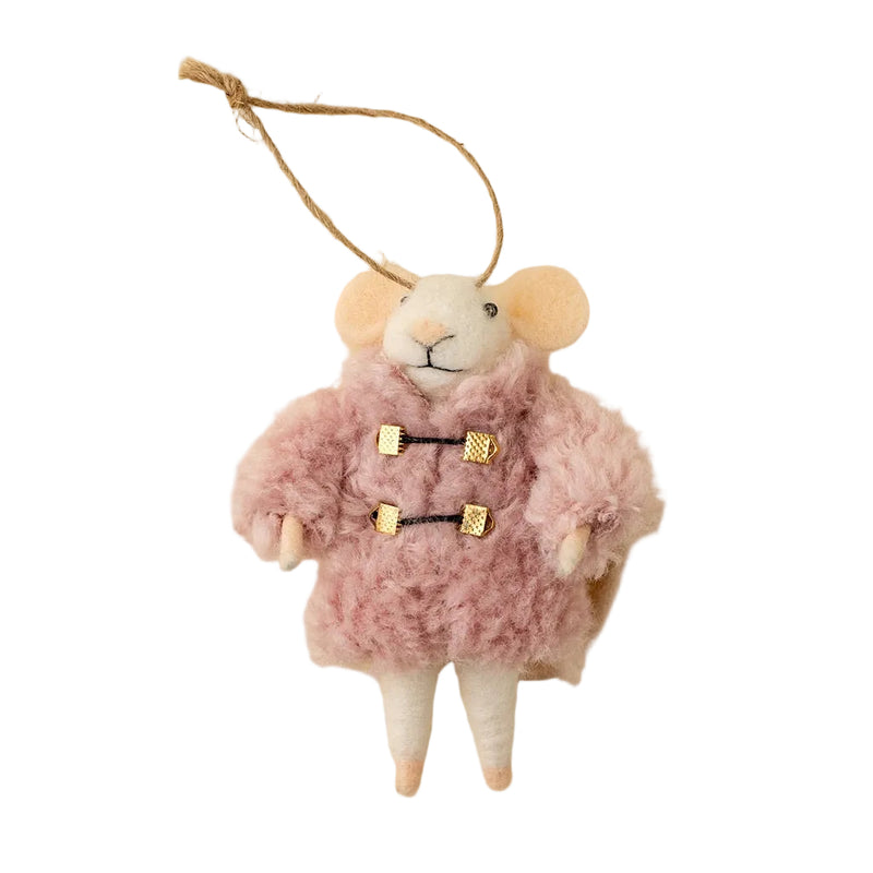 “Cozy Clementine” Felt Mouse Ornament