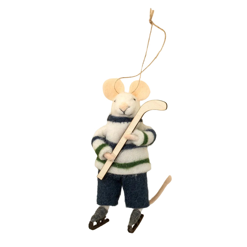“Hockey Hal” Felt Mouse Ornament