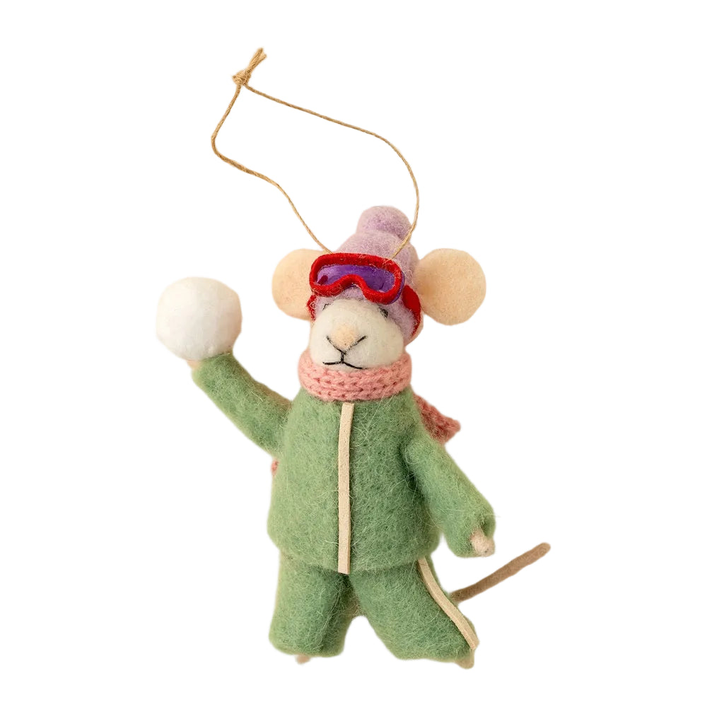 “Snowball Sarah” Felt Mouse Ornament