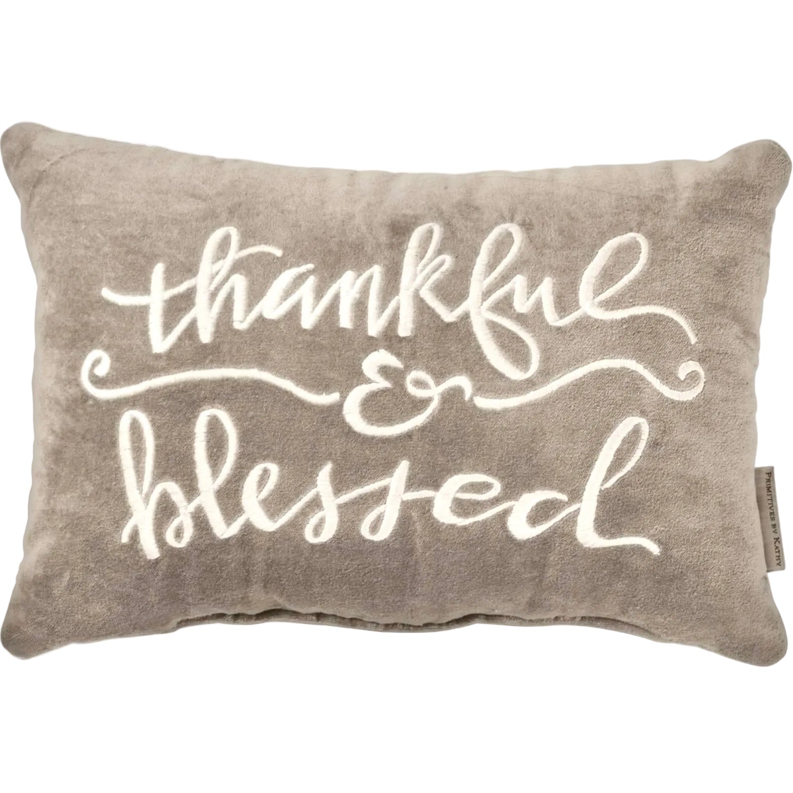 "Thankful & Blessed" Small Velvet Pillow