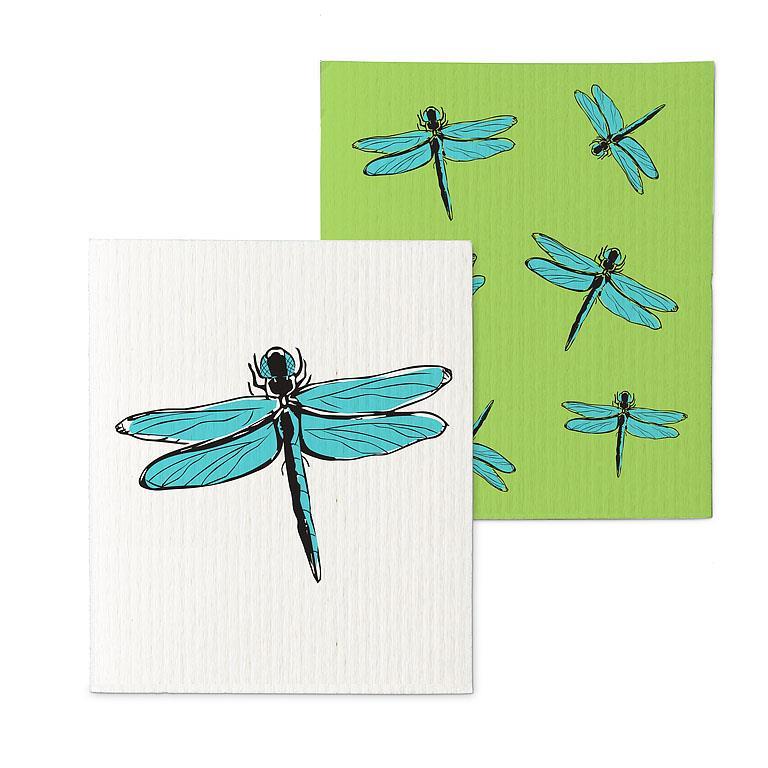 Dragonflies  Swedish Dish Cloths - Set of 2