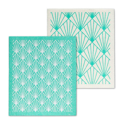 Art Deco Graphic Swedish Dish Cloths - Set of 2 | Putti Fine Furnishings