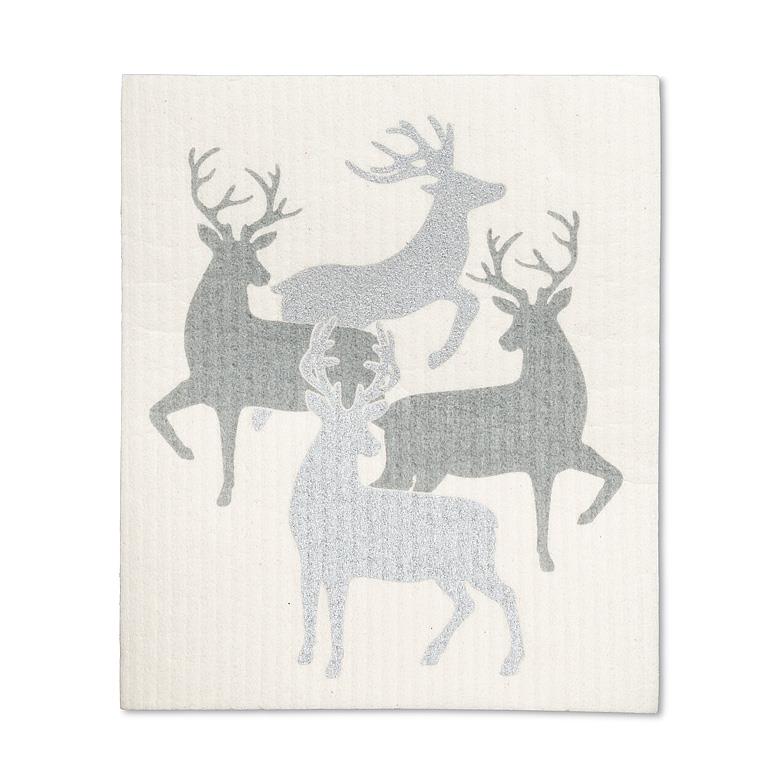 Glitter Reindeer Swedish Cloths - Set of 2