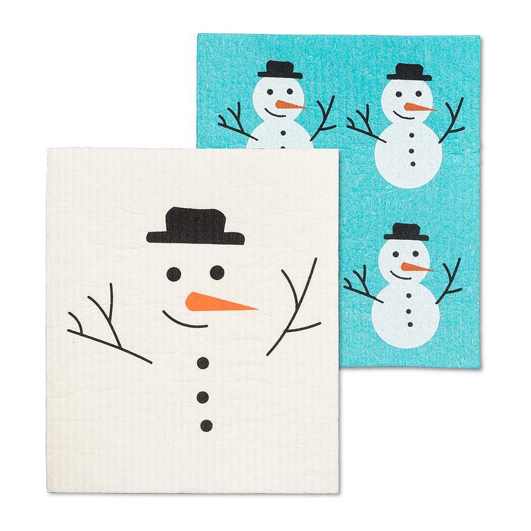 Snowman Swedish Dish Cloths-Set of 2