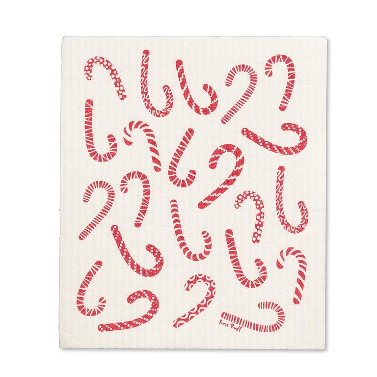 Candycane Swedish Dish Cloths-Set of 2