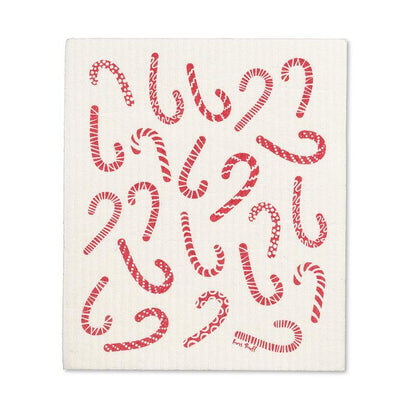 Candycane Swedish Dish Cloths-Set of 2