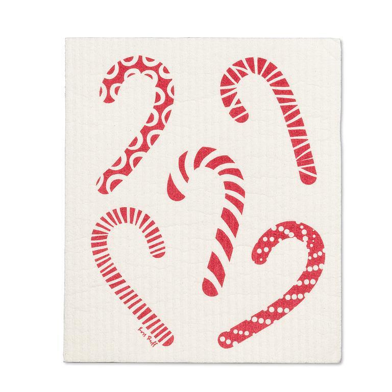 Candycane Swedish Dish Cloths-Set of 2