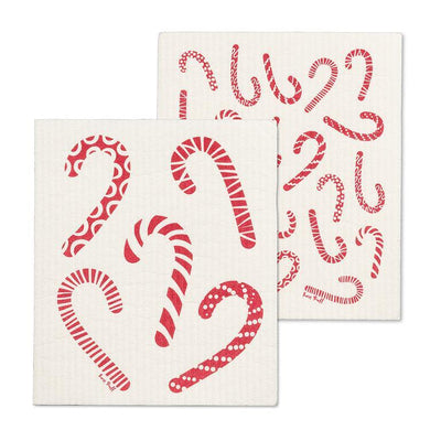 Candycane Swedish Dish Cloths-Set of 2