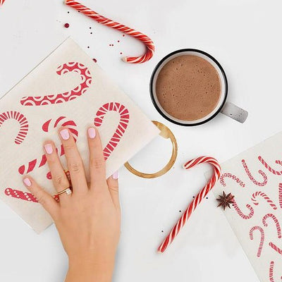 Candycane Swedish Dish Cloths-Set of 2