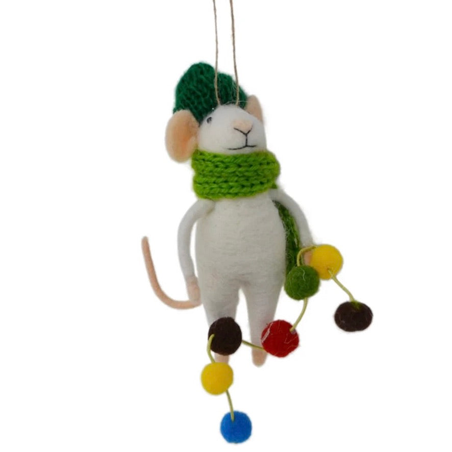 "Garland Gord" Felt Mouse Ornament | Putti christmas Decorations