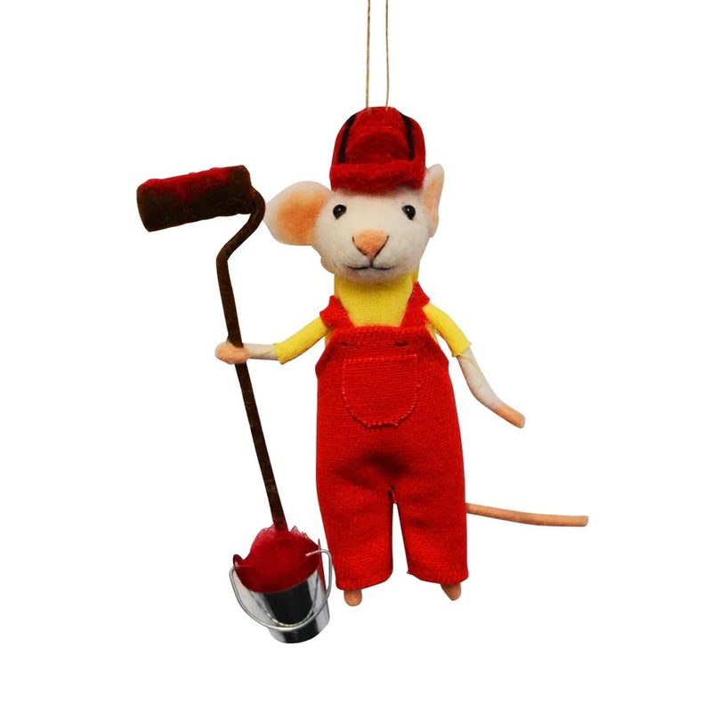 "Painter Peter" Felt Mouse Ornament | Putti Christmas Decorations