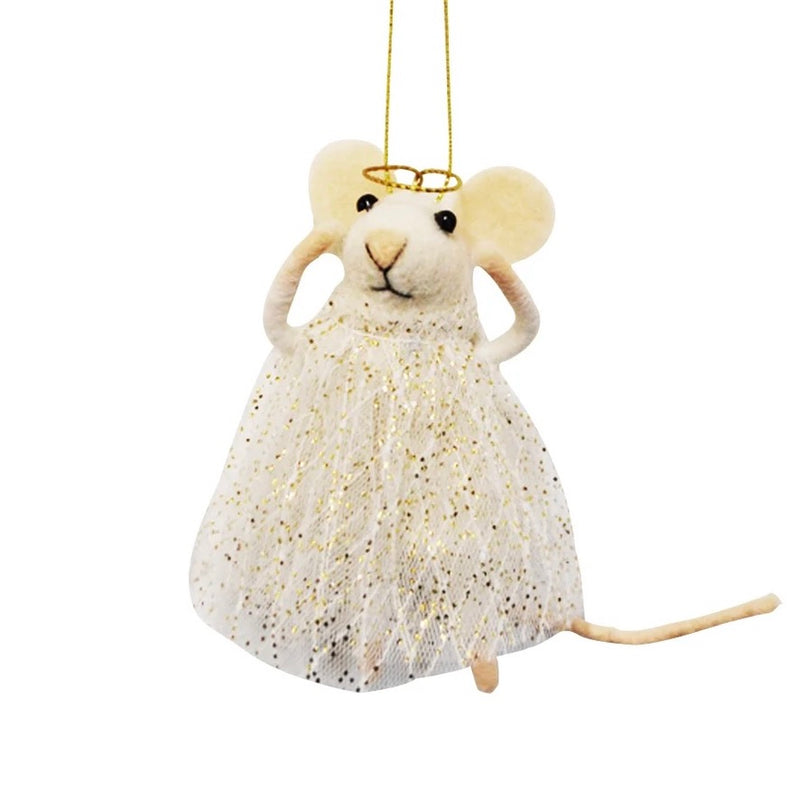 "Angel Annie" Felt Mouse Ornament | Putti Christmas Decorations
