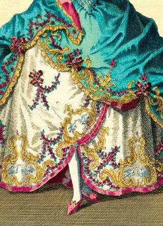 Fancy Dress Turquoise Greeting Card