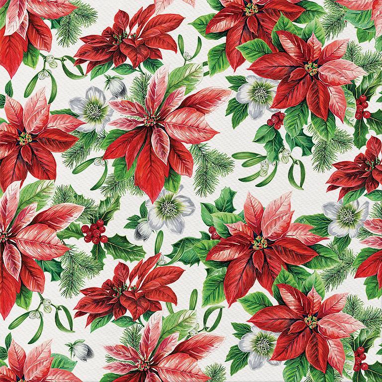 Glory Poinsettia Paper Dinner Napkins | Putti Christmas Entertaining