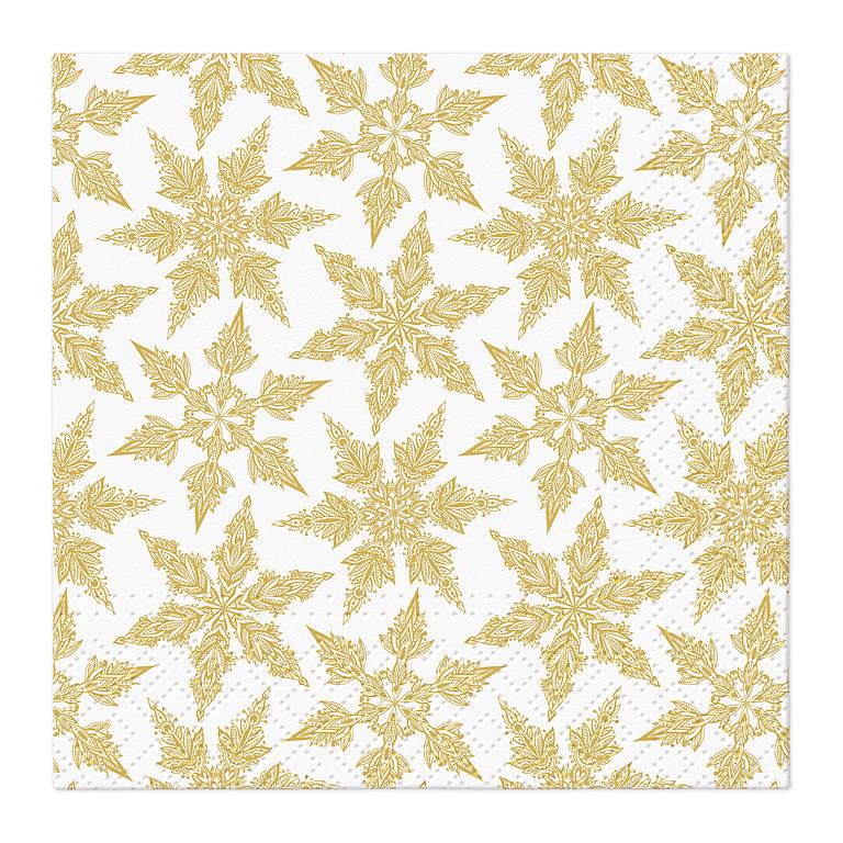 Gold Snowflake Cocktail Napkin | Putti Christmas