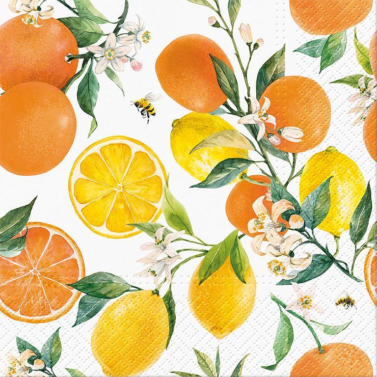 Citrus with Bees Paper Napkins - Lunch