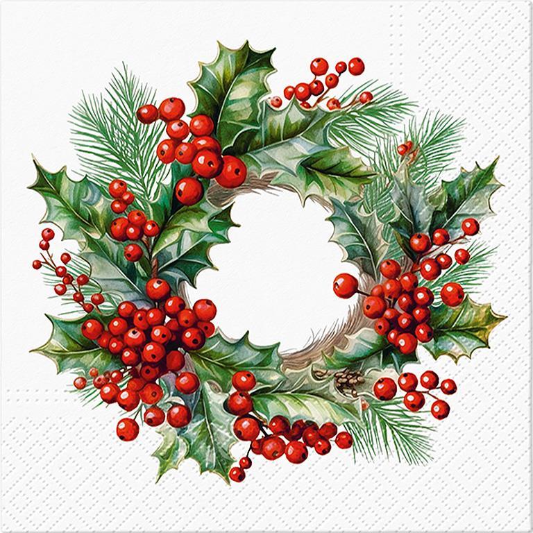 Large Berry Wreath Napkins | Putti Christmas Entertaining