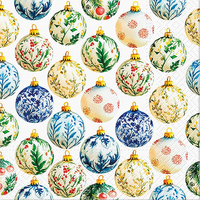 Large Baubles Grid Napkins | Putti Christmas Entertaining