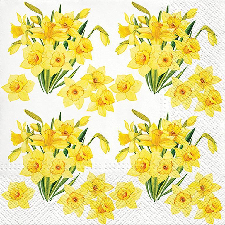 Daffodils Bouquets Paper Napkins - Lunch
