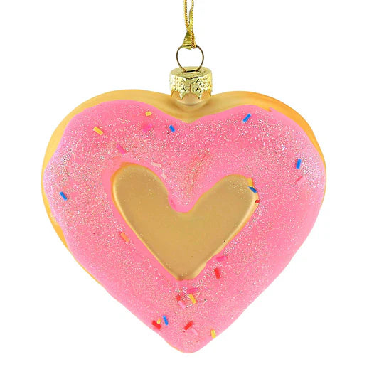 Cody Foster I Heart Donuts Glass Ornament
