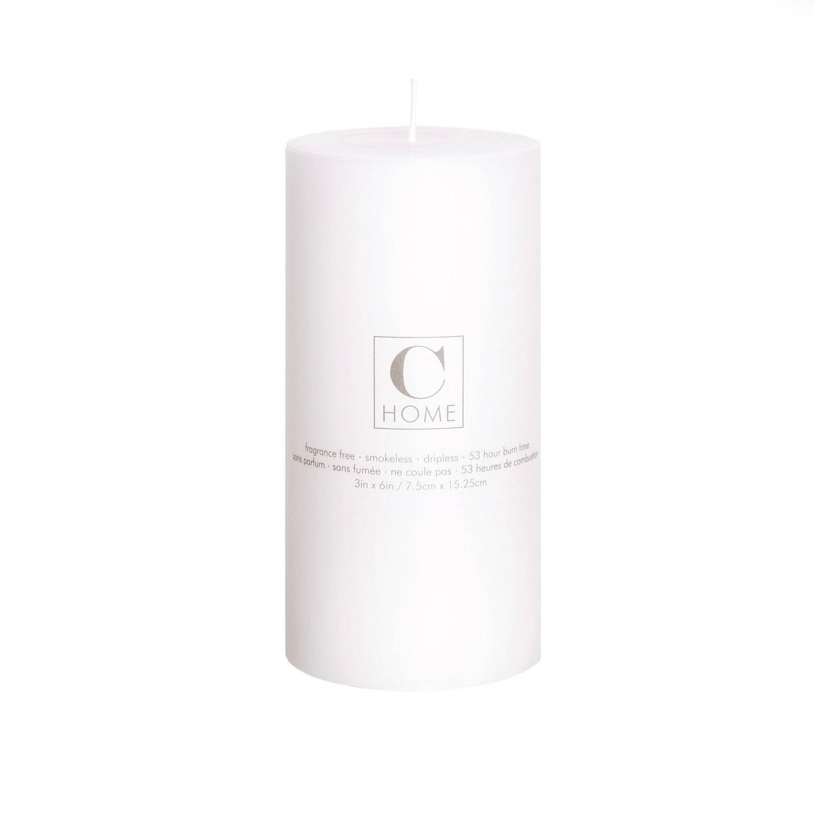 White Pillar Candle 3 x 6 in