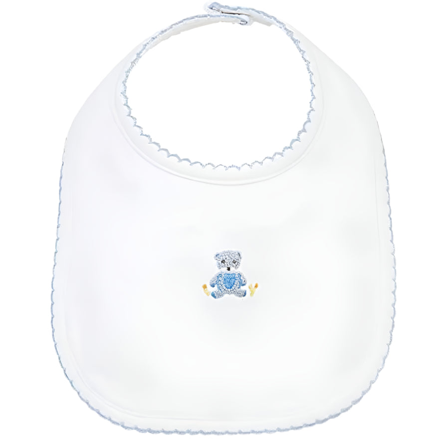 Mud Pie - French Knot Blue Bear Bib