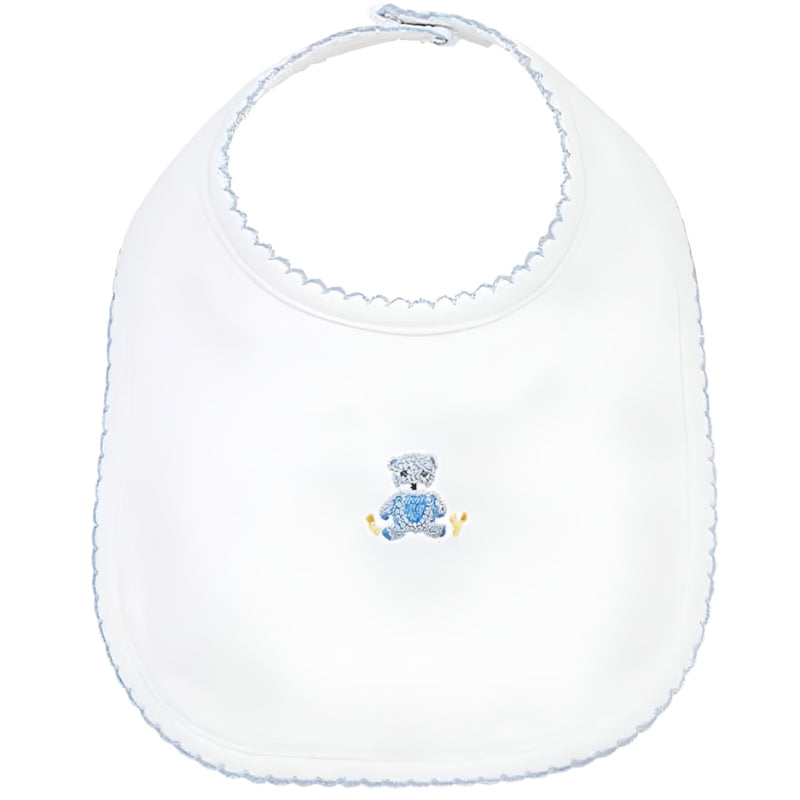 Mud Pie - French Knot Blue Bear Bib