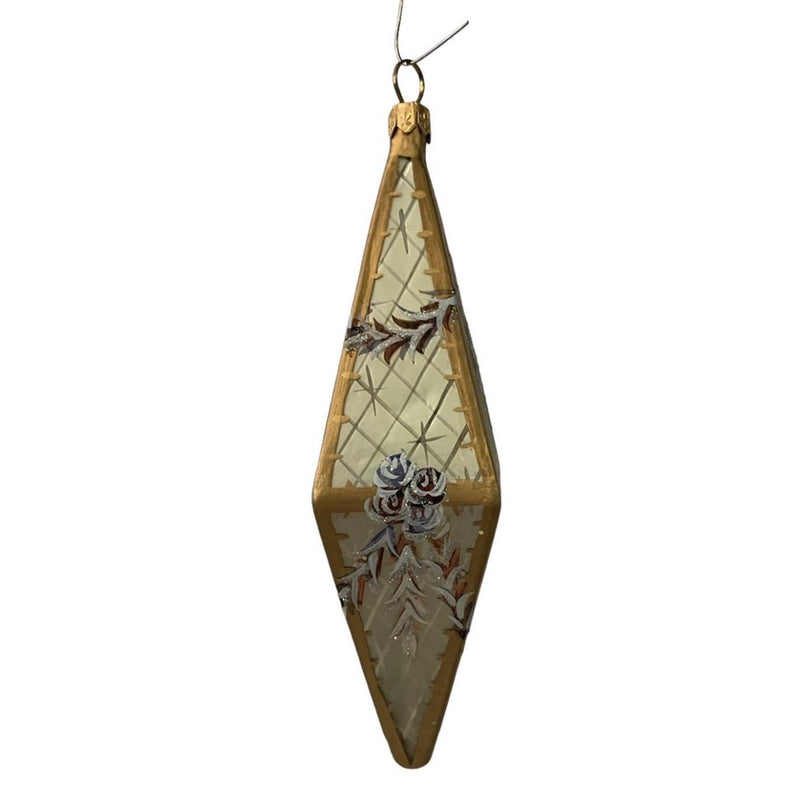 Versailles Handpainted Diamond Glass Ornament - Grey