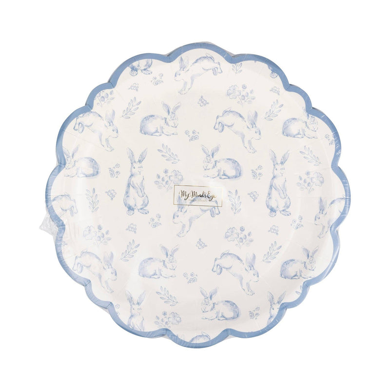 Bunny Toile Paper Plates