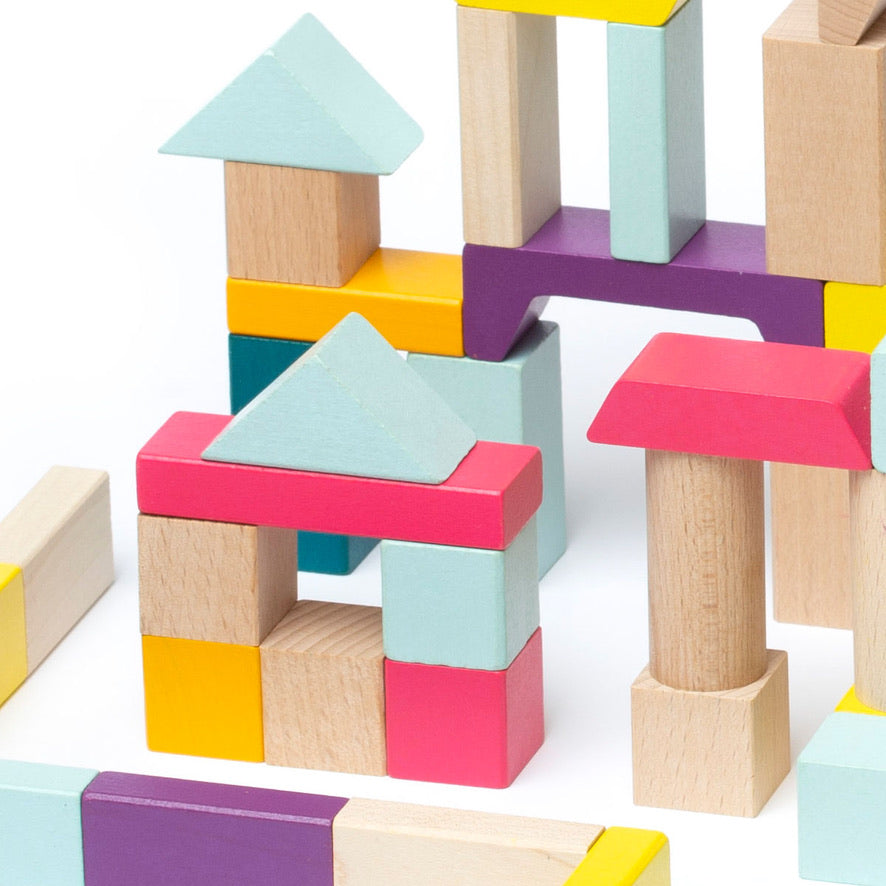 100 Wooden Building Blocks Playset | Le Petite Putti