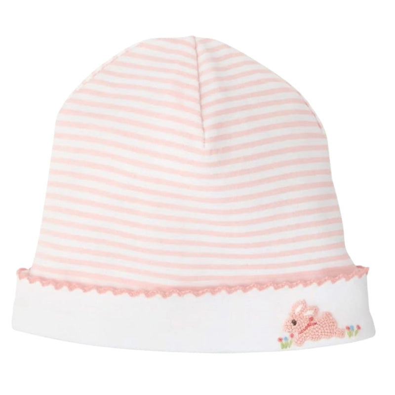 Mud Pie - Pink Striped French Knot Bunny Cap