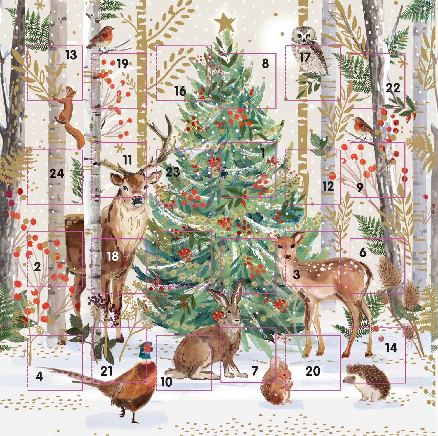Christmas Animal Gathering Advent Card