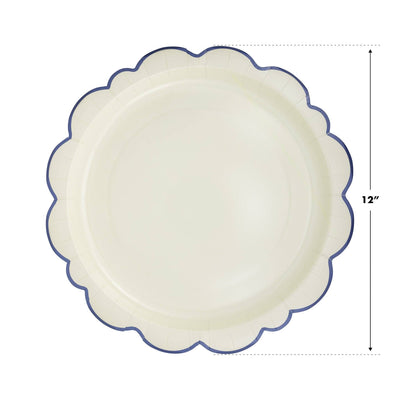 Pembroke Cream with Blue Edge 12" Paper Plate