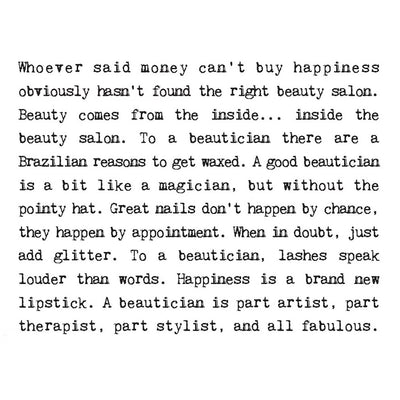Beautician Quotes Card