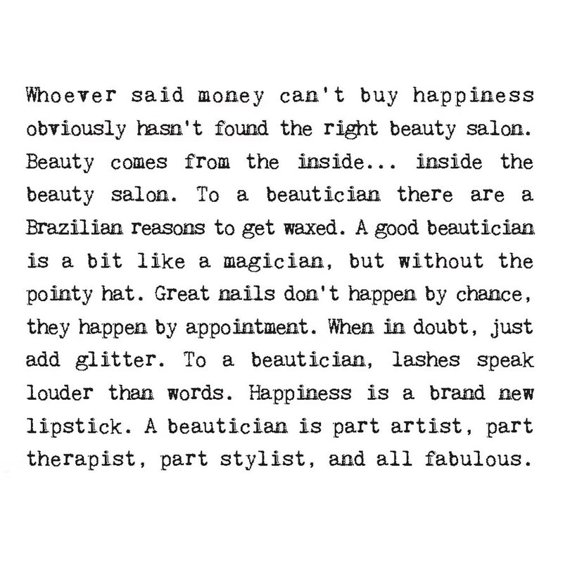 Beautician Quotes Card