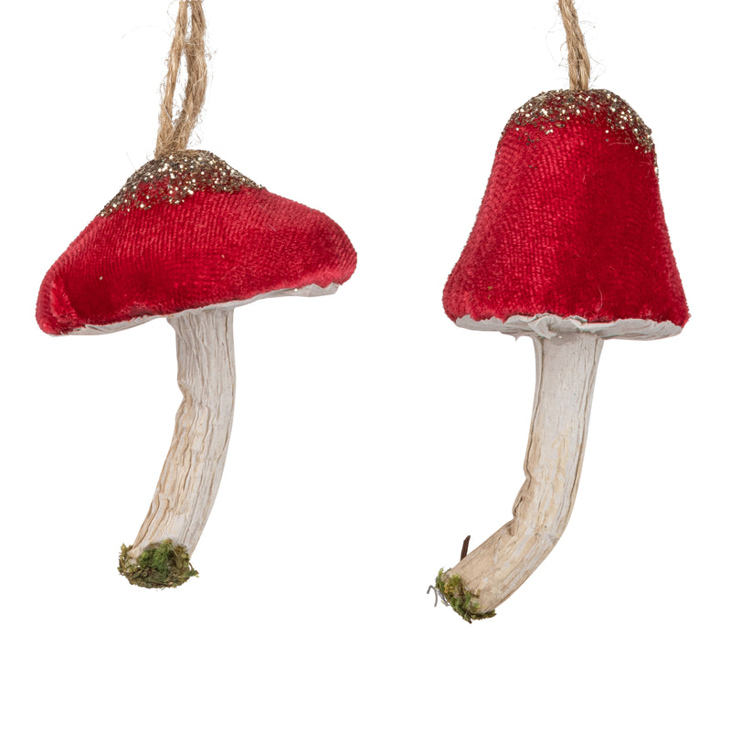 Red Velvet Toadstool Ornament